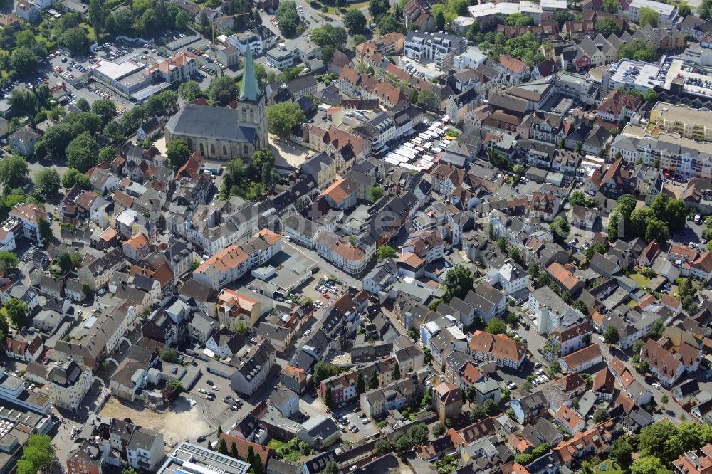 Aerial photograph Unna - Old Town area and city center in Unna in the state North Rhine-Westphalia