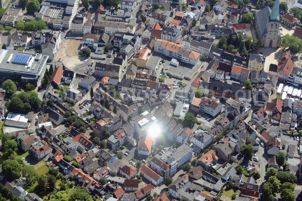 Unna from above - Old Town area and city center in Unna in the state North Rhine-Westphalia