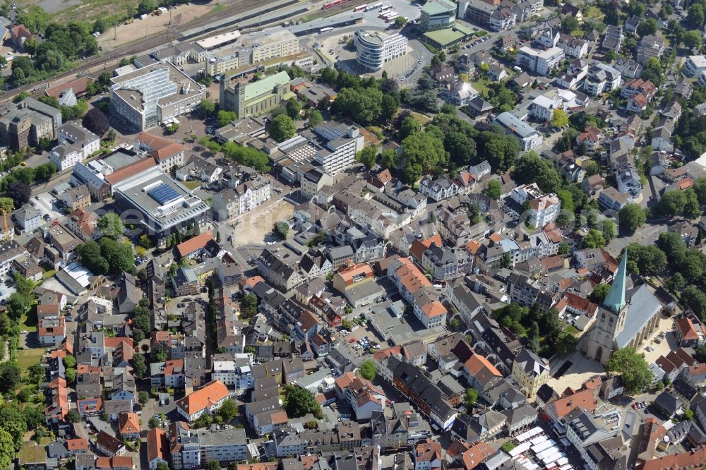 Aerial image Unna - Old Town area and city center in Unna in the state North Rhine-Westphalia