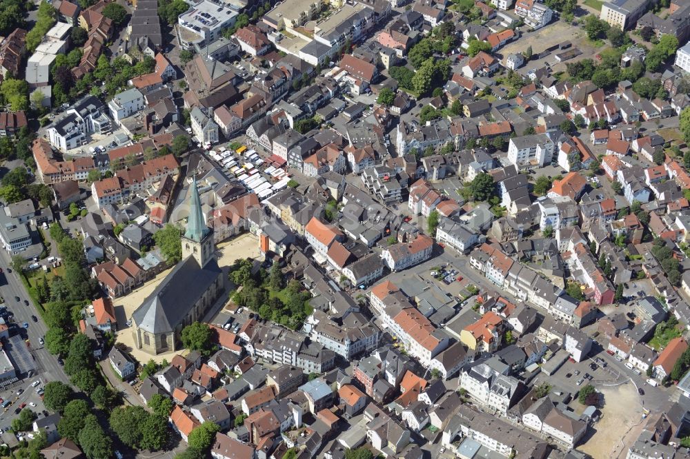 Aerial photograph Unna - Old Town area and city center in Unna in the state North Rhine-Westphalia