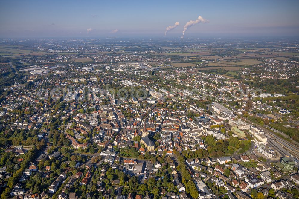 Aerial image Unna - old Town area and city center in Unna at Ruhrgebiet in the state North Rhine-Westphalia, Germany