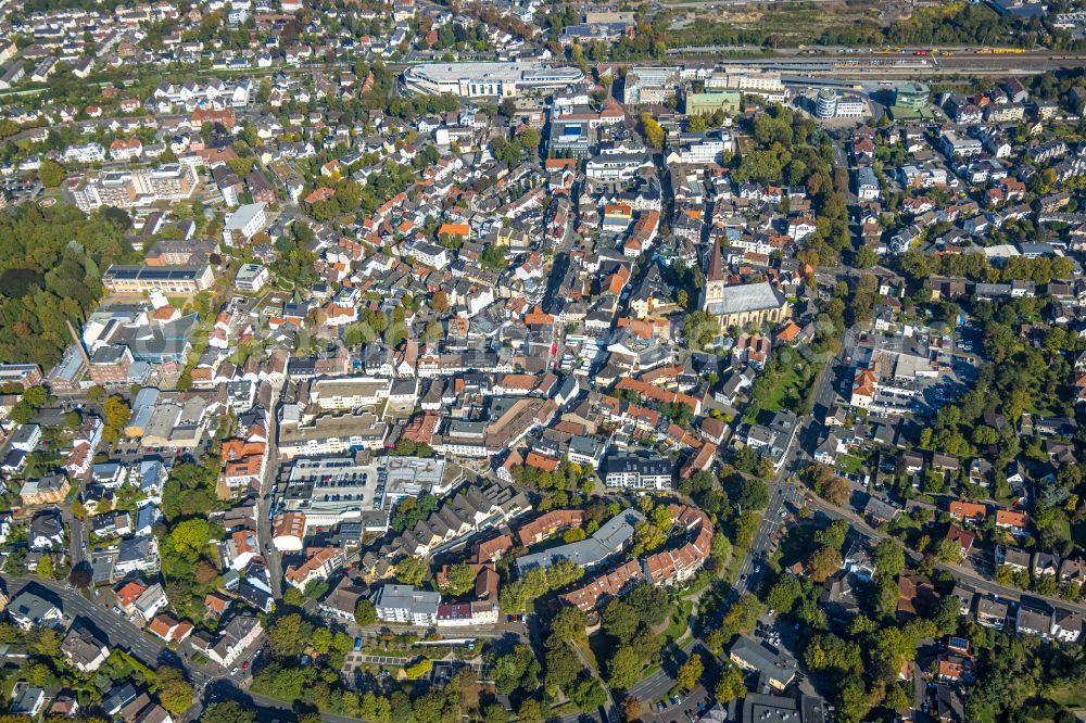 Aerial photograph Unna - old Town area and city center in Unna at Ruhrgebiet in the state North Rhine-Westphalia, Germany