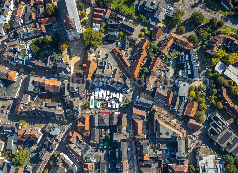 Unna from above - old Town area and city center in Unna at Ruhrgebiet in the state North Rhine-Westphalia, Germany