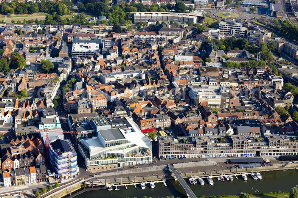 Aerial image Venlo - Old Town area and city center on street Lomstraat in Venlo in Limburg, Netherlands