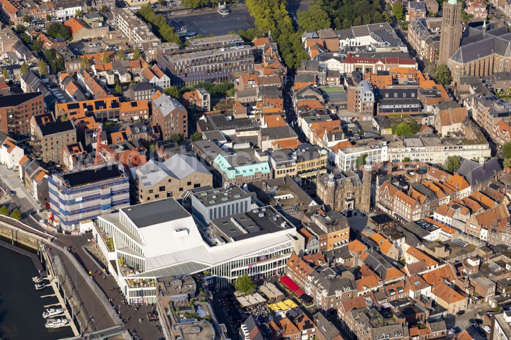 Venlo from above - Old Town area and city center on street Lomstraat in Venlo in Limburg, Netherlands