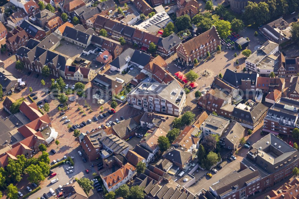 Vreden from above - Old town area and inner city center on the street An`t Lummert in Vreden in the federal state of North Rhine-Westphalia, Germany