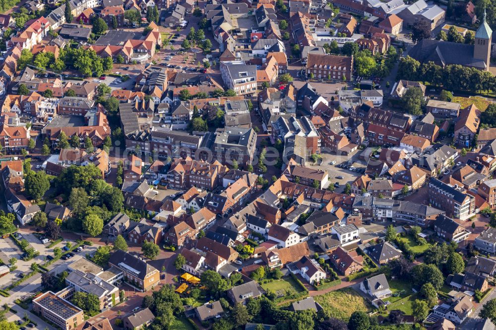 Aerial image Vreden - Old town area and inner city center on the street An`t Lummert in Vreden in the federal state of North Rhine-Westphalia, Germany