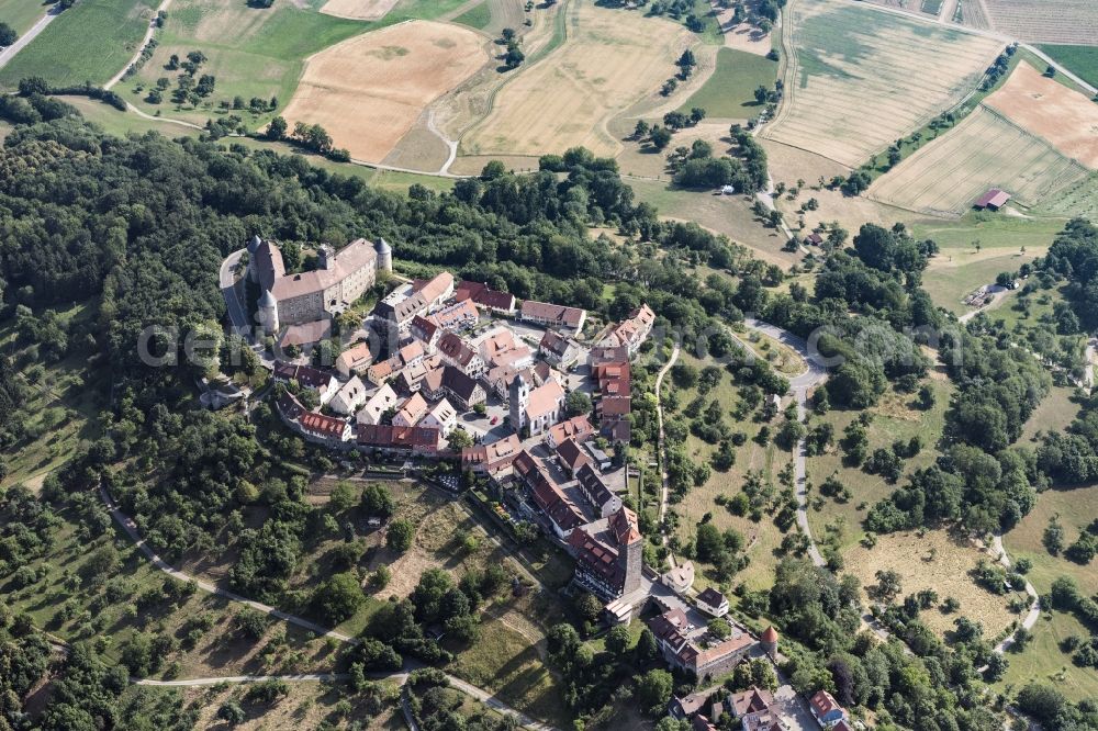 Waldenburg from the bird's eye view: Old Town area and city center in Waldenburg in the state Baden-Wurttemberg, Germany