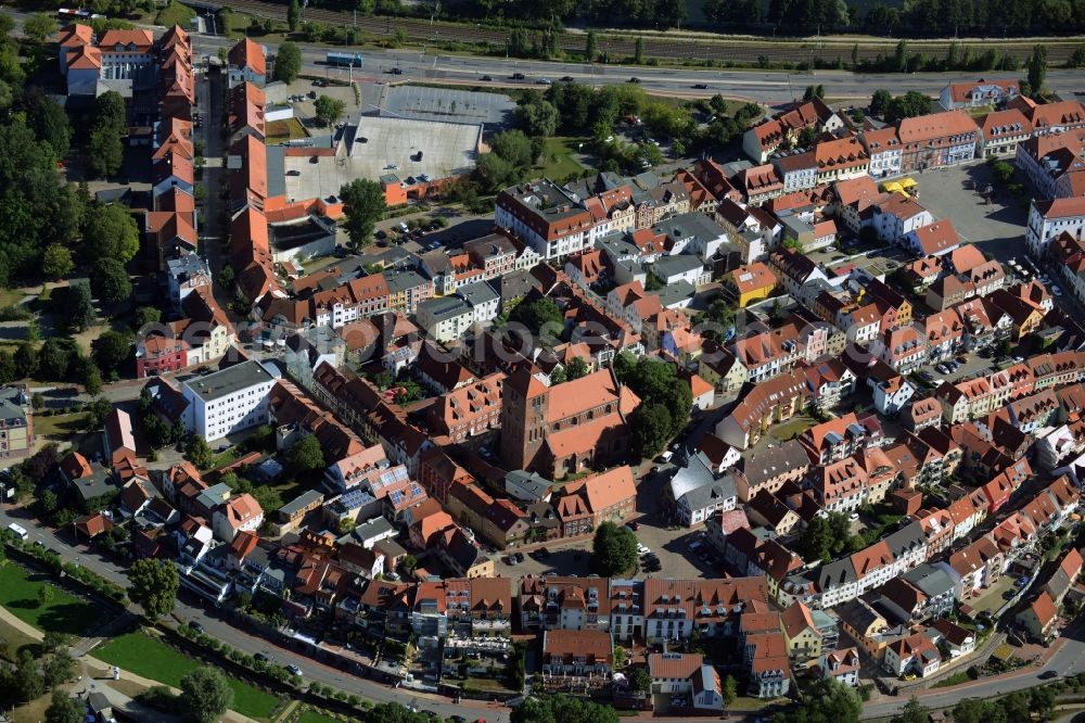 Aerial photograph Waren (Müritz) - Old Town area and city center in Waren (Mueritz) in the state Mecklenburg - Western Pomerania