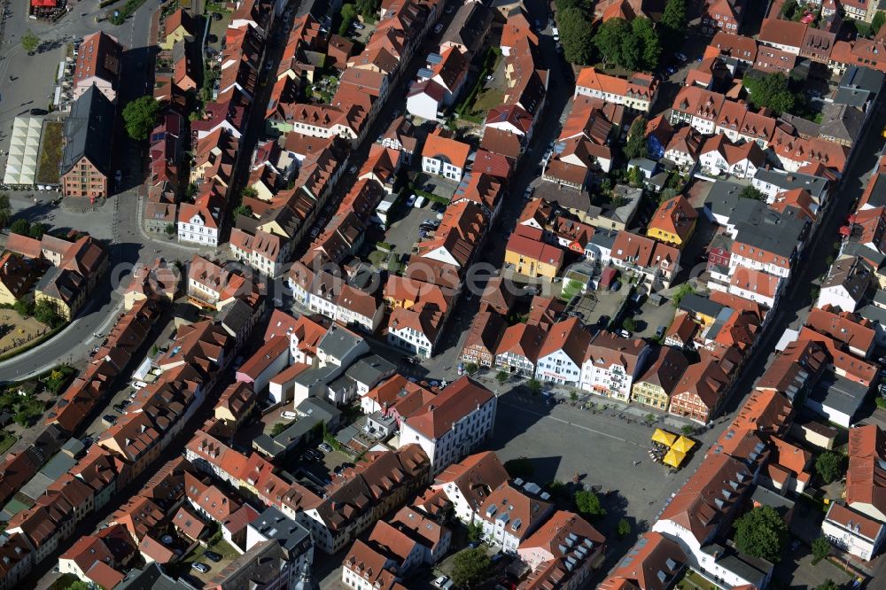 Waren (Müritz) from the bird's eye view: Old Town area and city center in Waren (Mueritz) in the state Mecklenburg - Western Pomerania