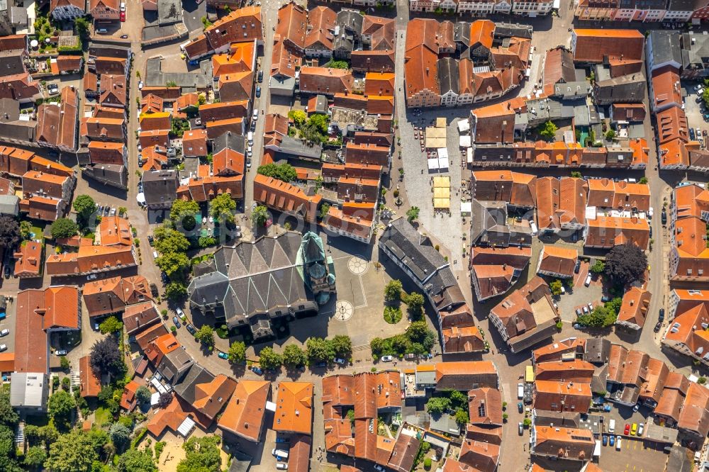 Aerial photograph Warendorf - Old Town area and city center in Warendorf in the state North Rhine-Westphalia, Germany