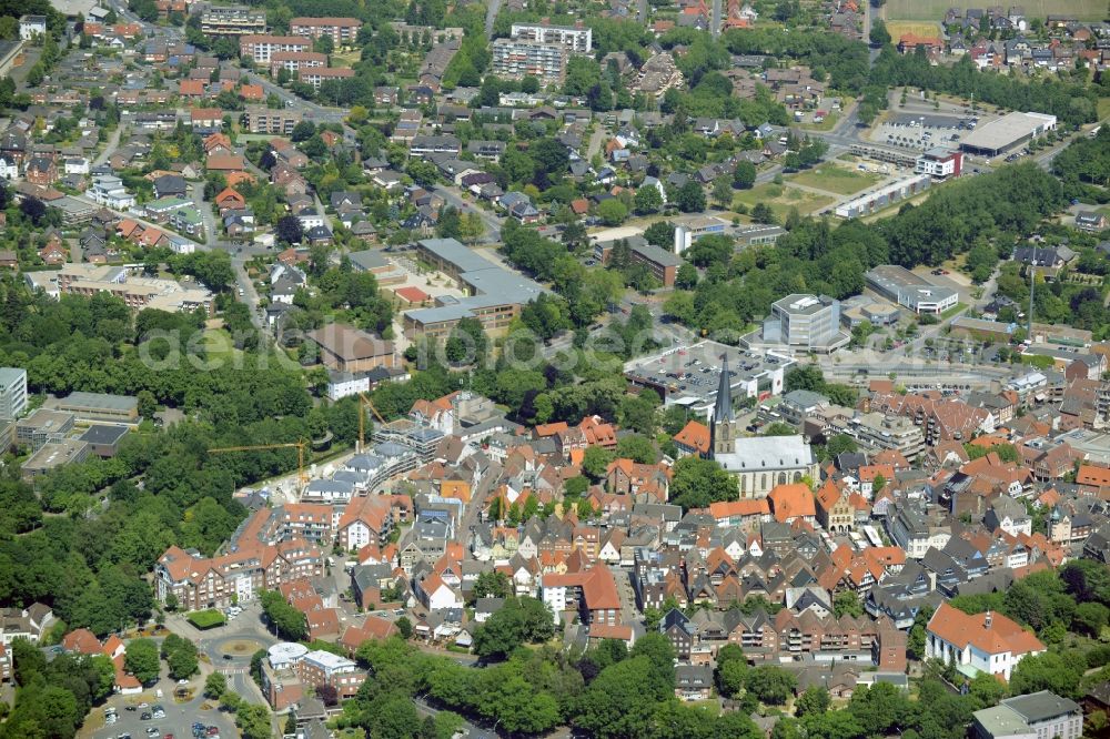 Aerial photograph Werne - Old Town area and city center in Werne in the state North Rhine-Westphalia