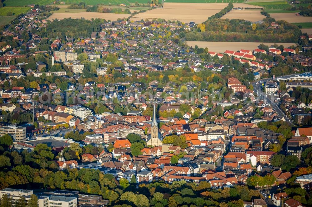 Werne from the bird's eye view: Old Town area and city center in Werne in the state North Rhine-Westphalia