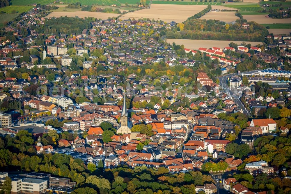 Aerial photograph Werne - Old Town area and city center in Werne in the state North Rhine-Westphalia