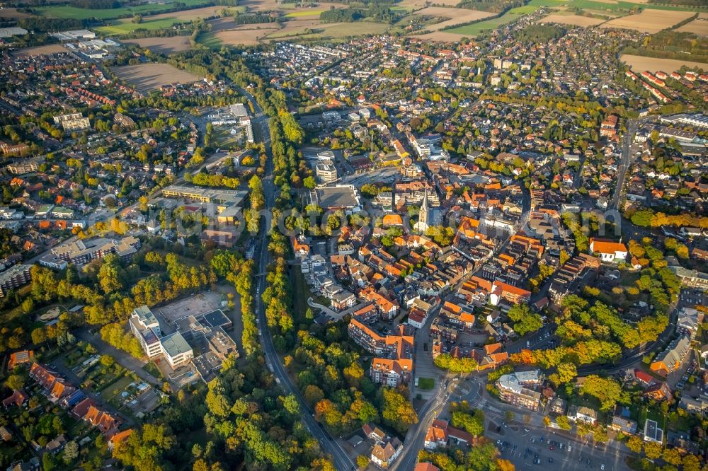 Werne from the bird's eye view: Old Town area and city center in Werne in the state North Rhine-Westphalia