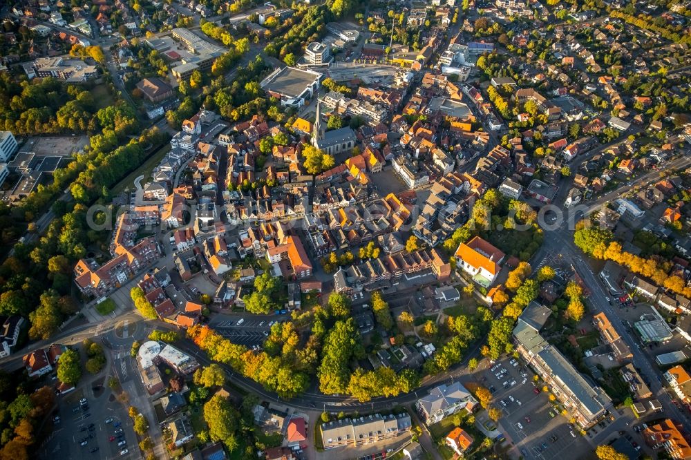 Werne from the bird's eye view: Old Town area and city center in Werne in the state North Rhine-Westphalia