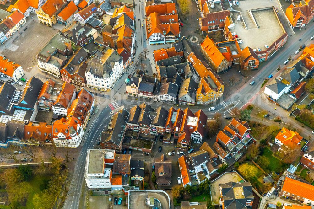 Aerial image Werne - Old Town area and city center in Werne at Ruhrgebiet in the state North Rhine-Westphalia, Germany