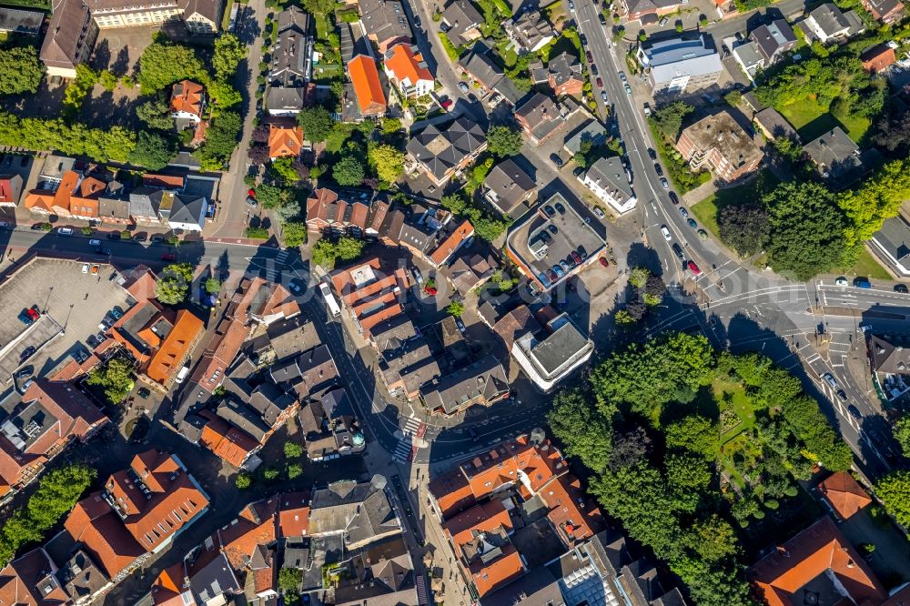 Aerial photograph Werne - Old Town area and city center in Werne in the state North Rhine-Westphalia, Germany