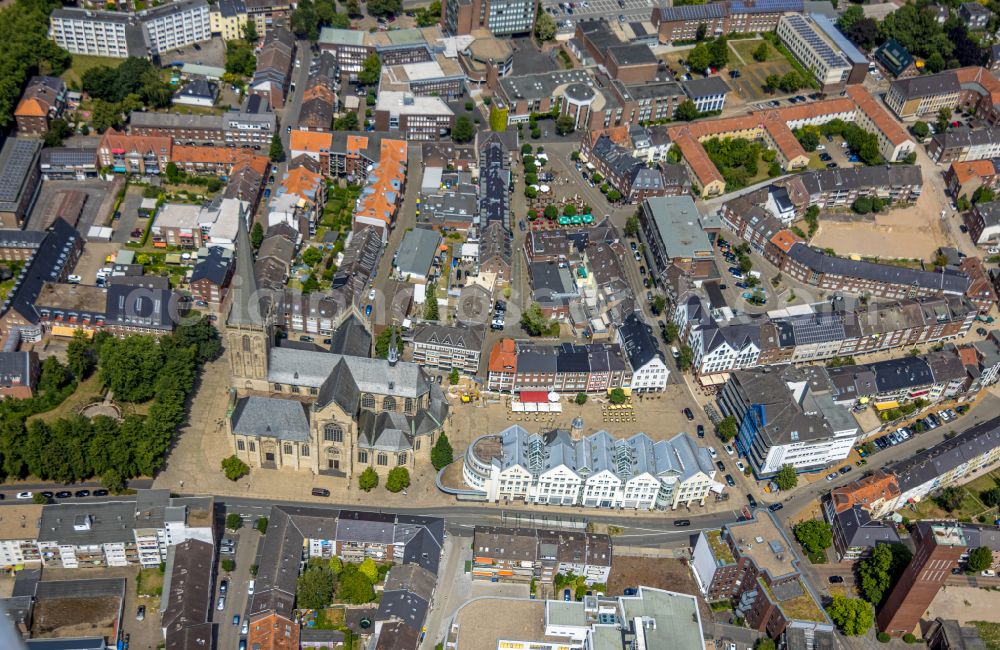 Aerial image Wesel - Old Town area and city center in Wesel in the state North Rhine-Westphalia