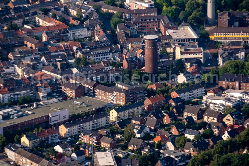 Wesel from above - Old Town area and city center in Wesel at Ruhrgebiet in the state North Rhine-Westphalia, Germany