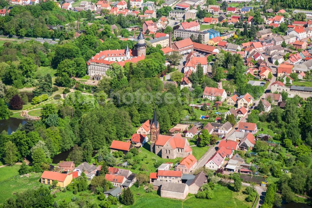 Wiesenburg/Mark from above - Old Town area and city center in Wiesenburg/Mark in the state Brandenburg, Germany