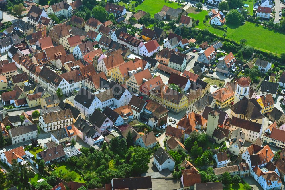 Aerial photograph Windsbach - Old Town area and city center on street Am Stadtgraben in Windsbach in the state Bavaria, Germany