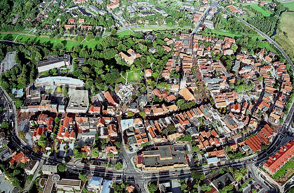 Winsen (Luhe) from above - Old Town area and city center in Winsen (Luhe) in the state Lower Saxony, Germany