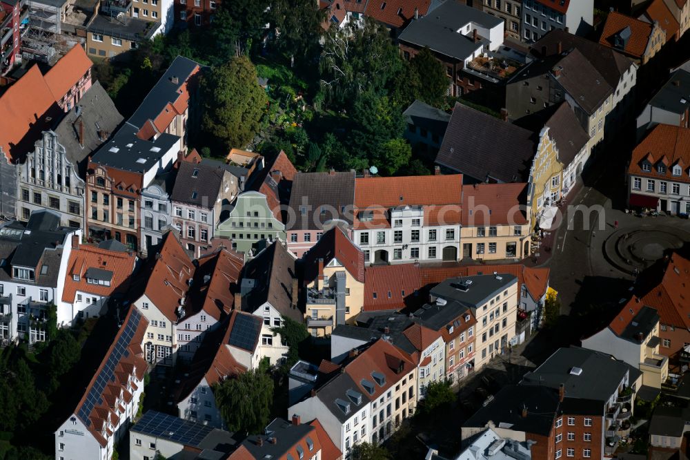 Hansestadt Wismar from above - Old Town area and city center in Wismar in the state Mecklenburg - Western Pomerania