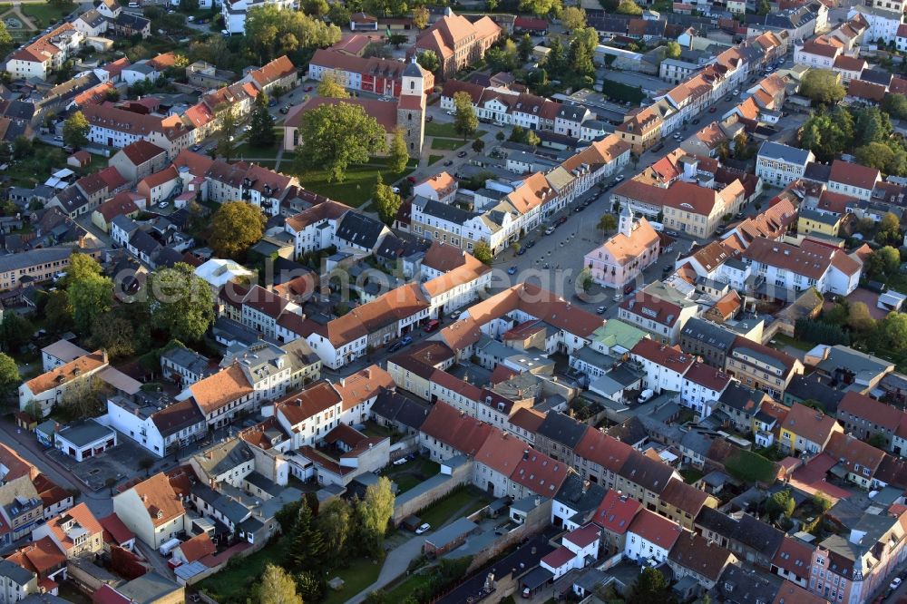 Zehdenick from above - Old Town area and city center in Zehdenick in the state Brandenburg, Germany