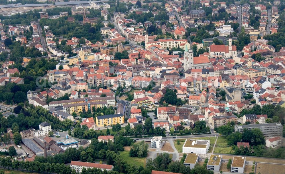 Zittau from the bird's eye view: Old Town area and city center of Zittau in the state Saxony, Germany