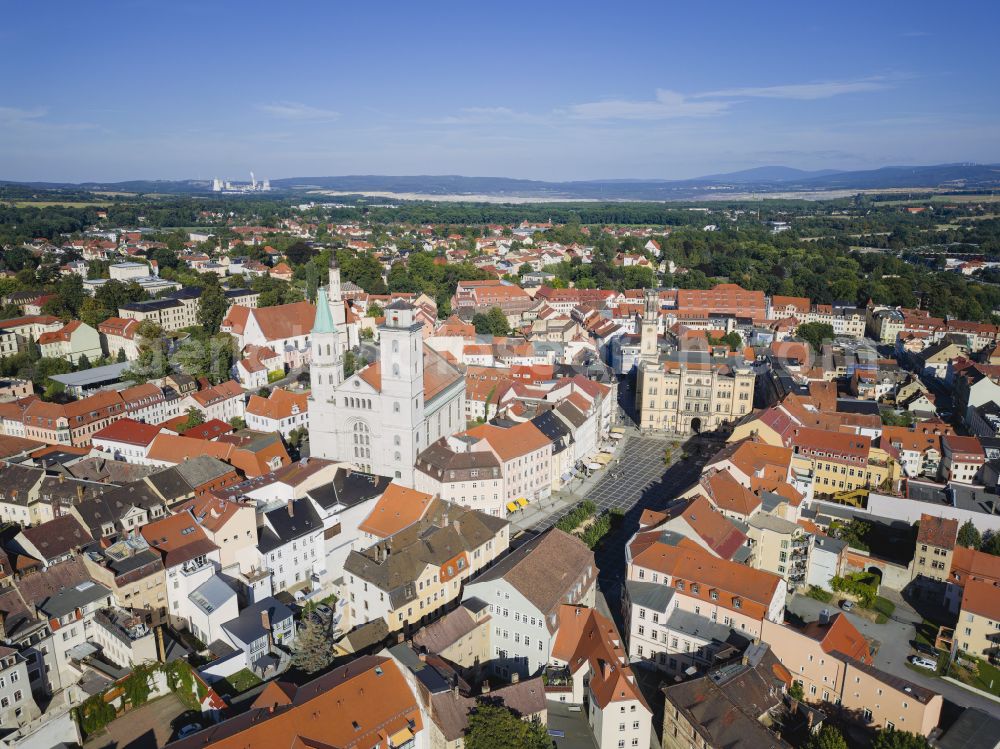 Aerial photograph Zittau - Old Town area and city center of Zittau in the state Saxony, Germany