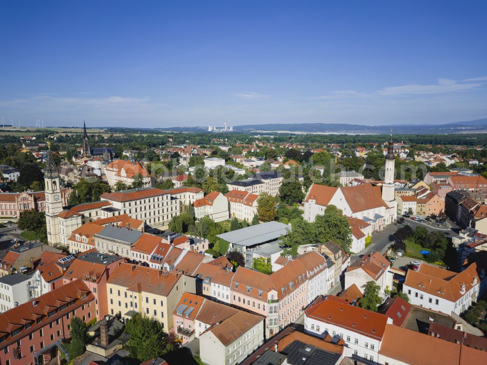 Zittau from the bird's eye view: Old Town area and city center of Zittau in the state Saxony, Germany