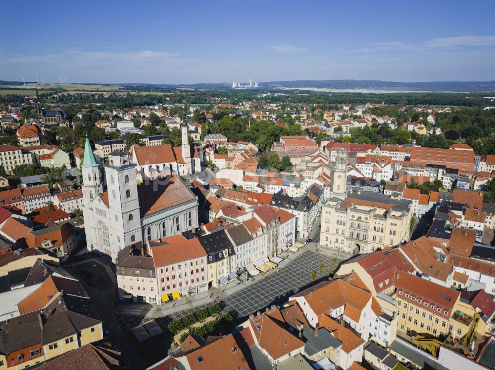 Aerial image Zittau - Old Town area and city center of Zittau in the state Saxony, Germany