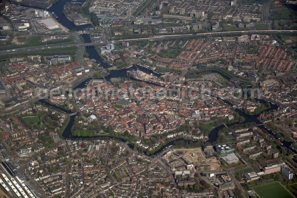 Aerial photograph Zwolle - Old Town area and city center in Zwolle in Overijssel, Netherlands