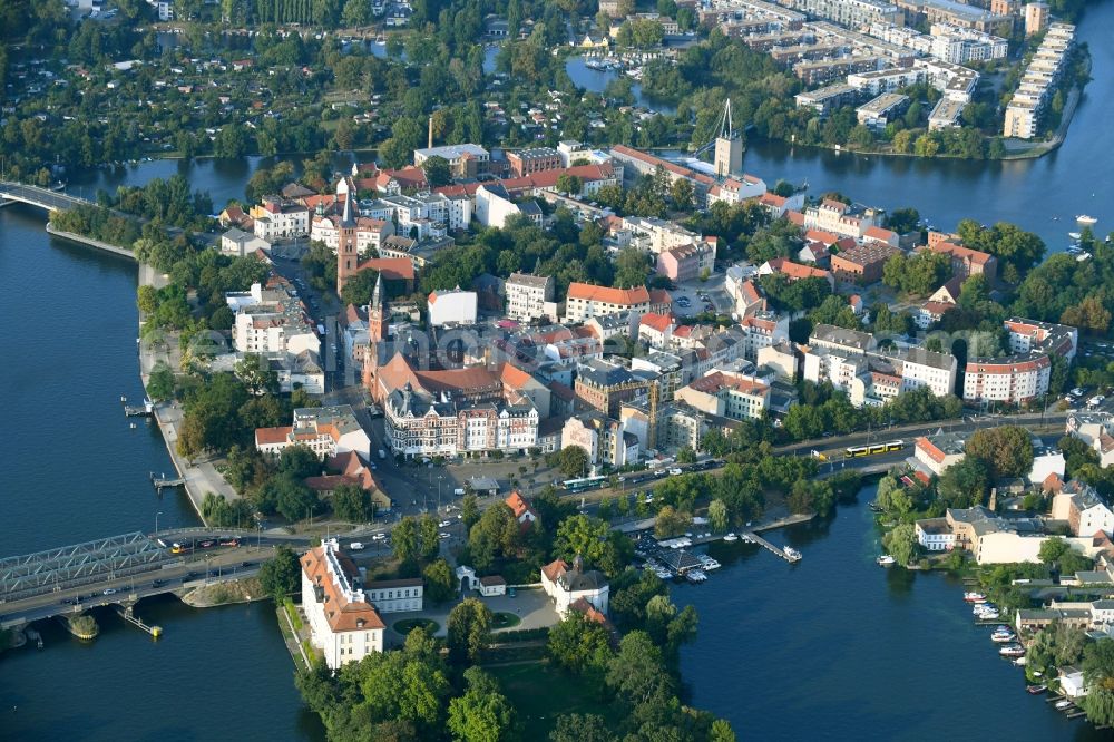 Aerial image Berlin - Old Town area and city center in the district Koepenick in Berlin, Germany