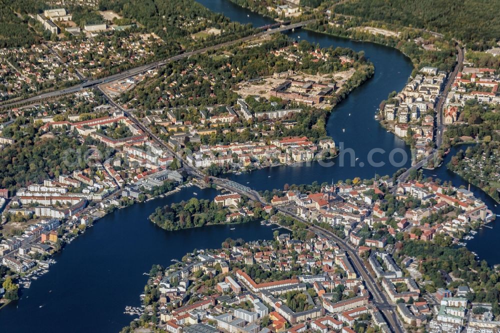 Berlin from above - Old Town area and city center in the district Koepenick in Berlin, Germany