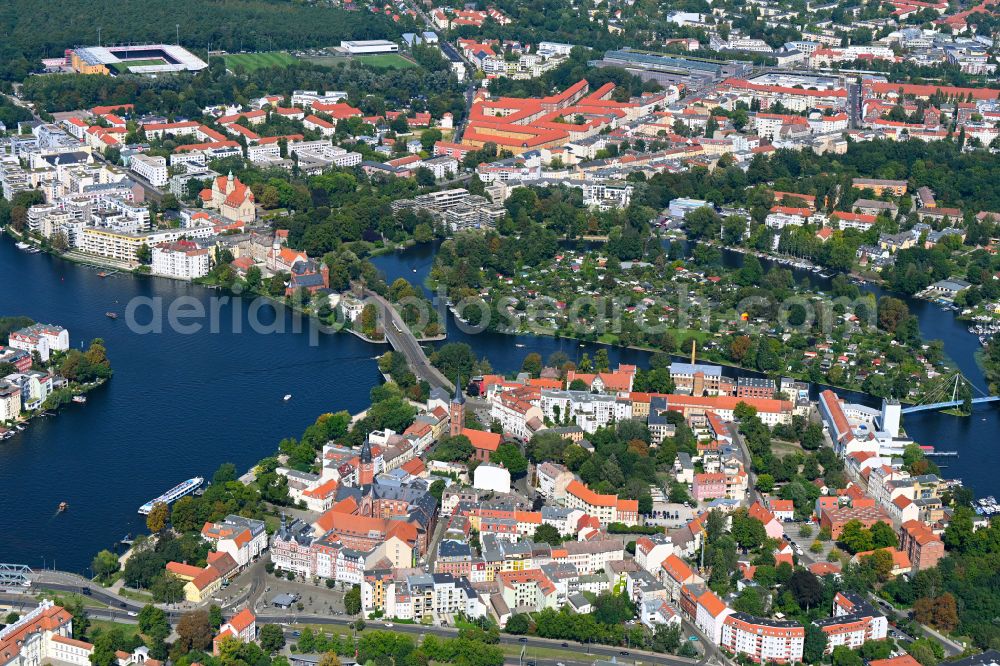 Berlin from the bird's eye view: Old Town area and city center in the district Koepenick in Berlin, Germany