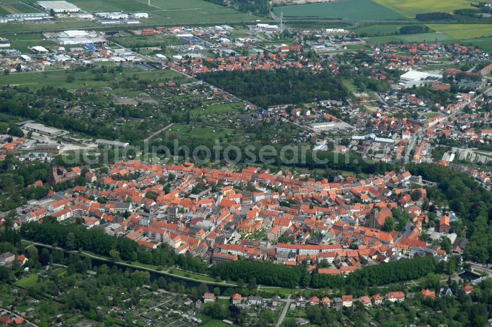 Gardelegen from above - Old town centre of the Hanseatic city Gardelegen in Saxony-Anhalt