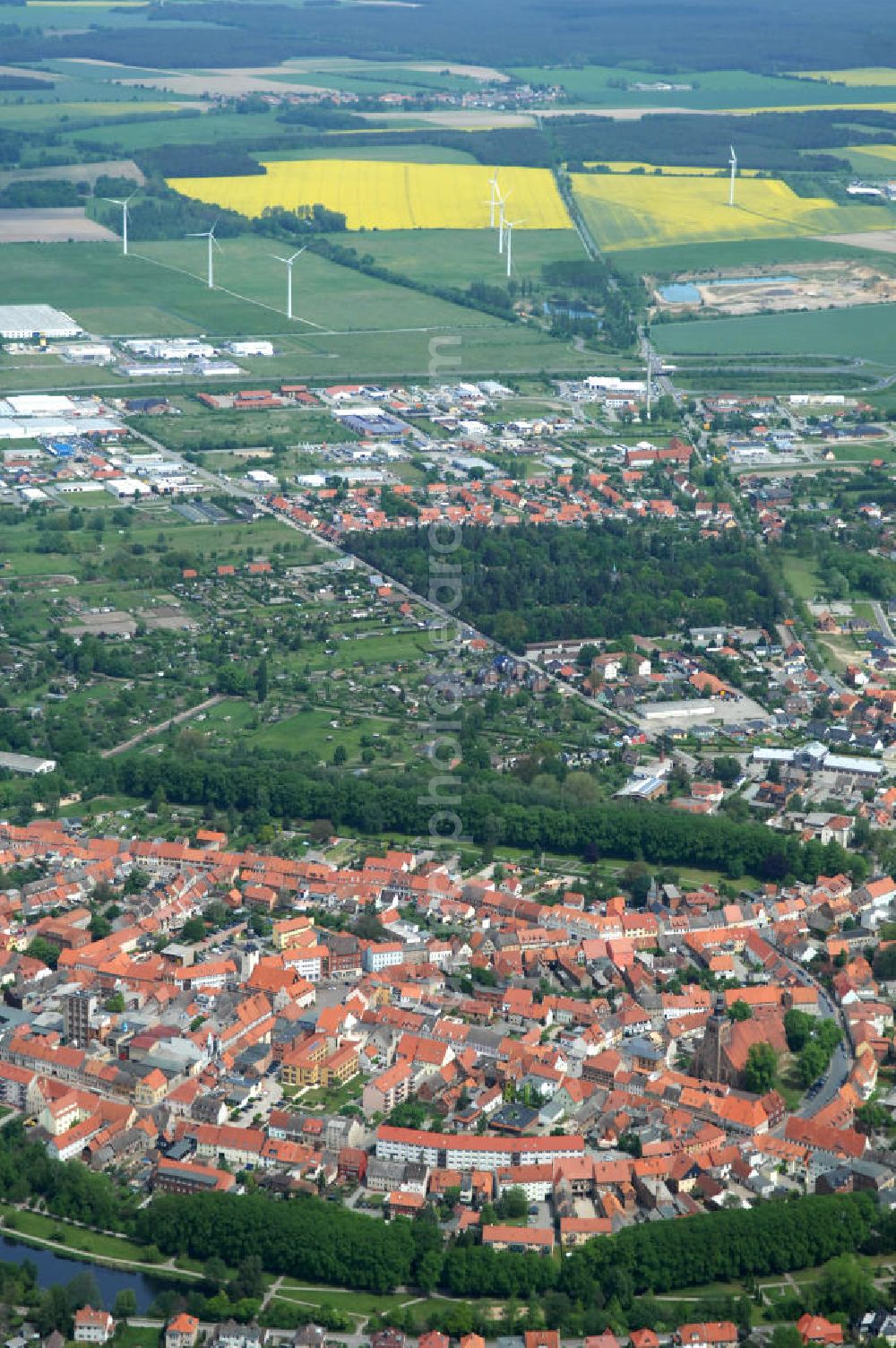 Aerial image Gardelegen - Old town centre of the Hanseatic city Gardelegen in Saxony-Anhalt