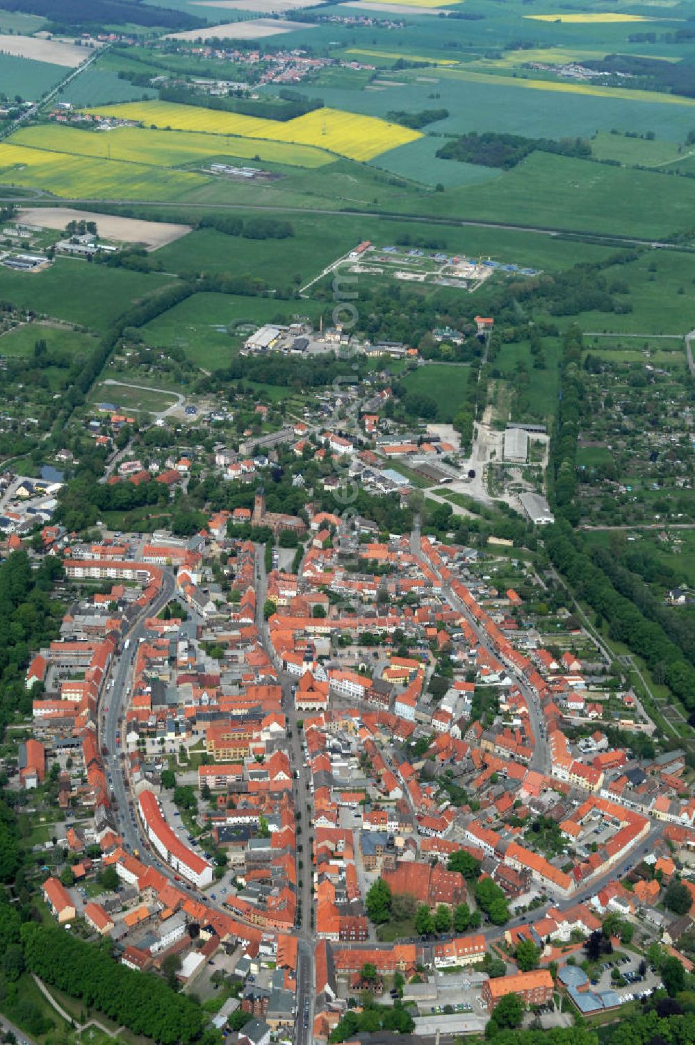 Gardelegen from above - Old town centre of the Hanseatic city Gardelegen in Saxony-Anhalt