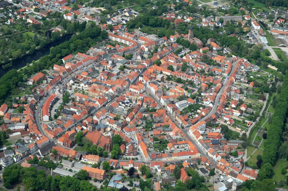 Aerial photograph Gardelegen - Old town centre of the Hanseatic city Gardelegen in Saxony-Anhalt