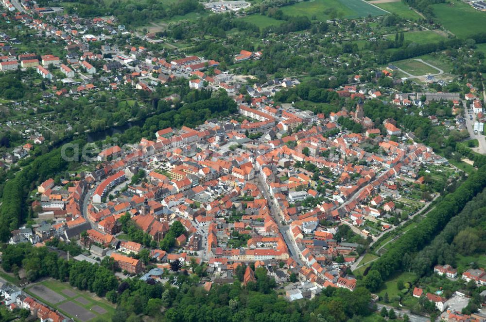 Gardelegen from above - Old town centre of the Hanseatic city Gardelegen in Saxony-Anhalt