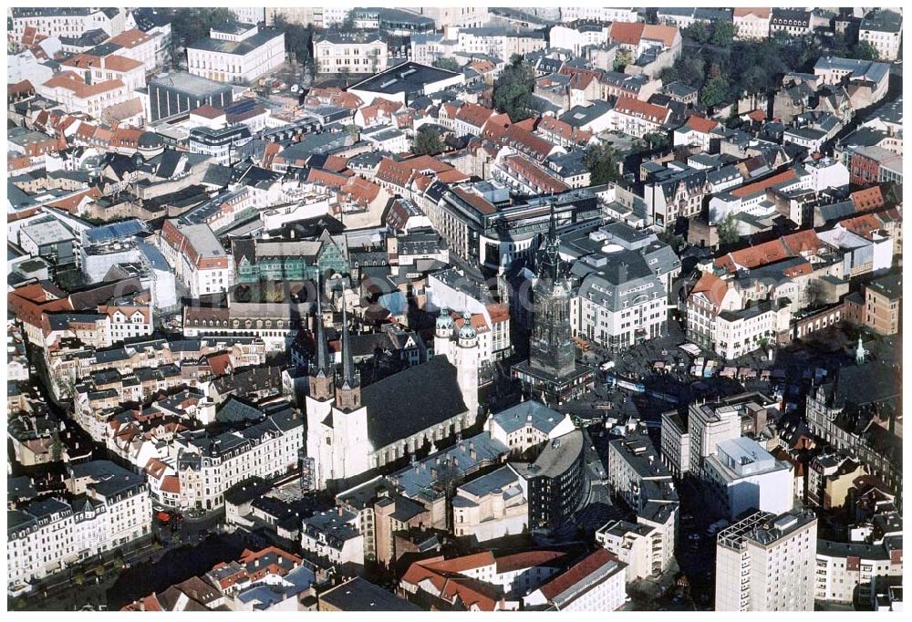 Aerial image Halle / Saale - Altstadtzentrum und Marktplatz von Halle an der Saale