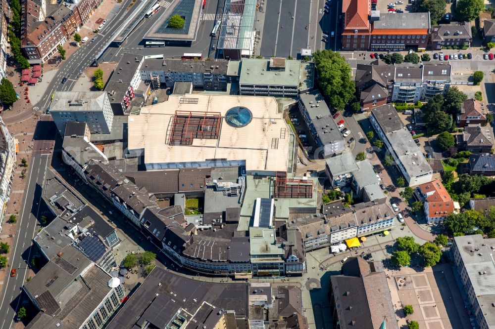 Bottrop from above - Ensemble space Am Pferdemarkt in the inner city center in Bottrop in the state North Rhine-Westphalia