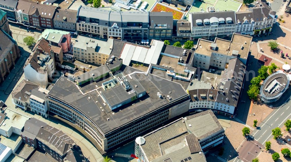 Bottrop from above - Ensemble space Am Pferdemarkt in the inner city center in Bottrop in the state North Rhine-Westphalia