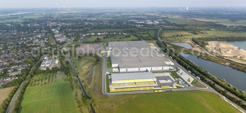 Kamp-Lintfort from the bird's eye view: Amazon and DHL headquarters in Rheinberg Kamp-Lintfort the Lower Rhine in North Rhine-Westphalia