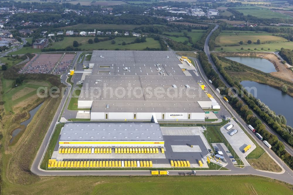 Aerial image Kamp-Lintfort - Amazon and DHL headquarters in Rheinberg Kamp-Lintfort the Lower Rhine in North Rhine-Westphalia