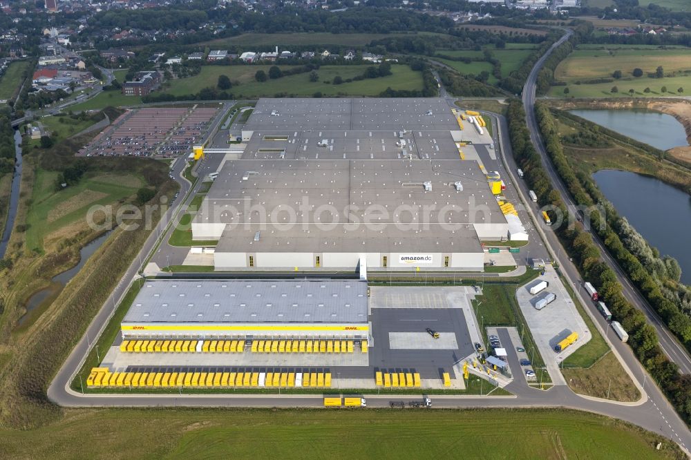 Aerial photograph Kamp-Lintfort - Amazon and DHL headquarters in Rheinberg Kamp-Lintfort the Lower Rhine in North Rhine-Westphalia