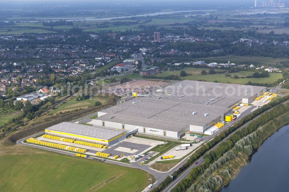 Aerial photograph Kamp-Lintfort - Amazon and DHL headquarters in Rheinberg Kamp-Lintfort the Lower Rhine in North Rhine-Westphalia