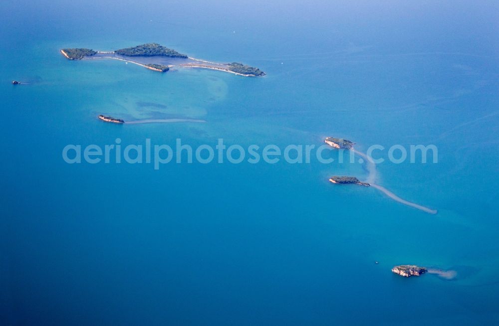 Aerial photograph Koronisia - Ambracian Gulf of the Ionian Sea in Koronisia in Greece. The National Park of the amvrakikos wetlands is located on the northern edge of the Gulf